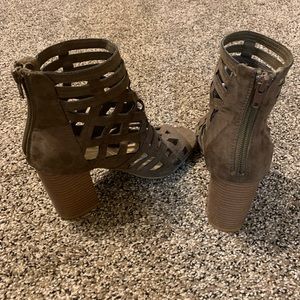 Charlotte Russe Brown cut out heels, Size 6